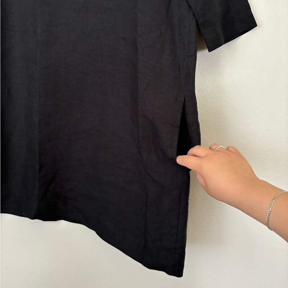 Len.ok Black Organic Linen Mini Shift Dress - Picture 6 of 10
